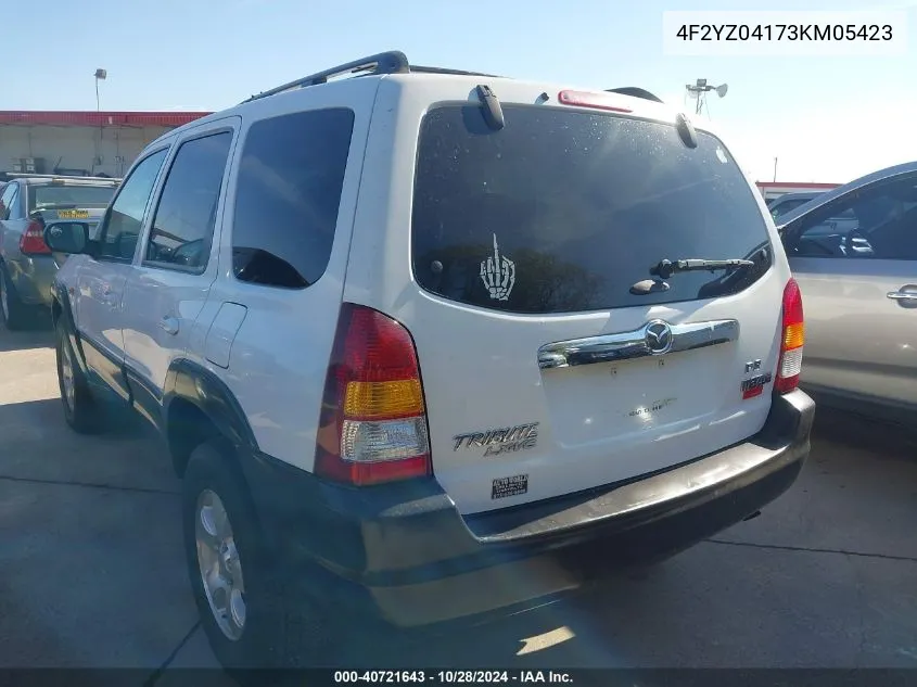 2003 Mazda Tribute Lx V6 VIN: 4F2YZ04173KM05423 Lot: 40721643