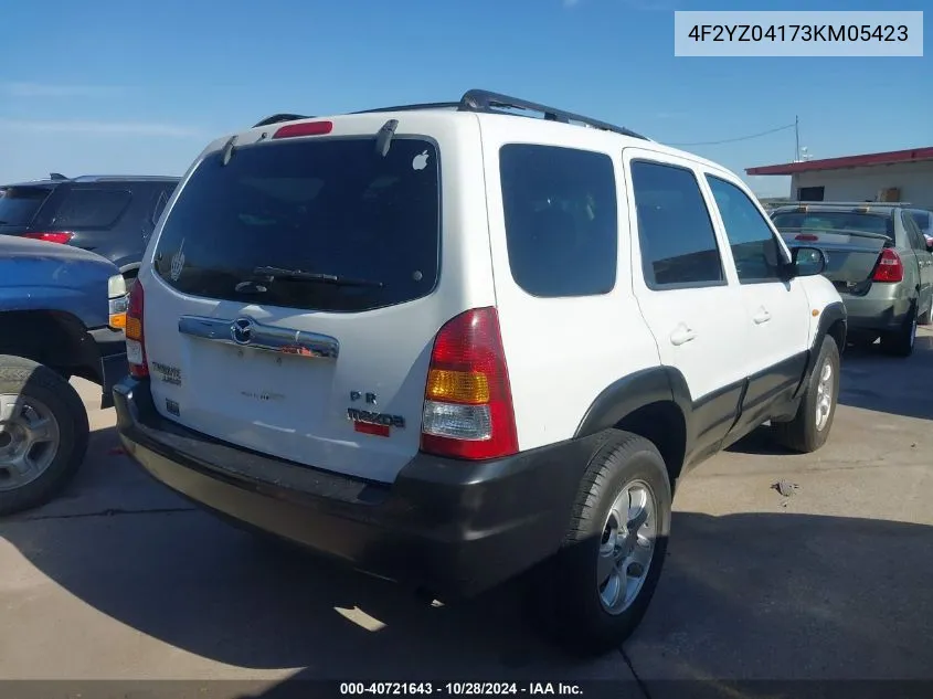 2003 Mazda Tribute Lx V6 VIN: 4F2YZ04173KM05423 Lot: 40721643