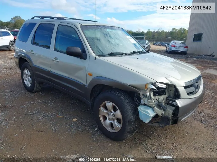 2003 Mazda Tribute Lx V6 VIN: 4F2YZ04183KM10842 Lot: 40804268