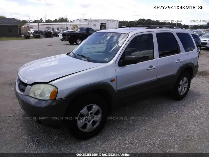 4F2YZ941X4KM18186 2004 Mazda Tribute Lx V6