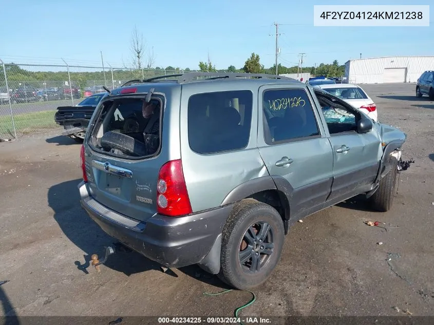 2004 Mazda Tribute Lx V6 VIN: 4F2YZ04124KM21238 Lot: 40234225