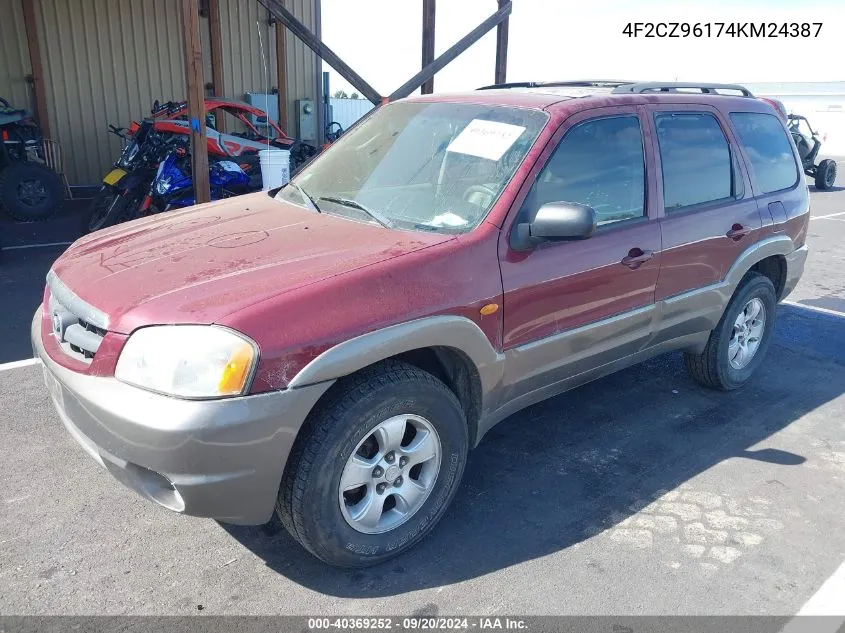 4F2CZ96174KM24387 2004 Mazda Tribute Es V6