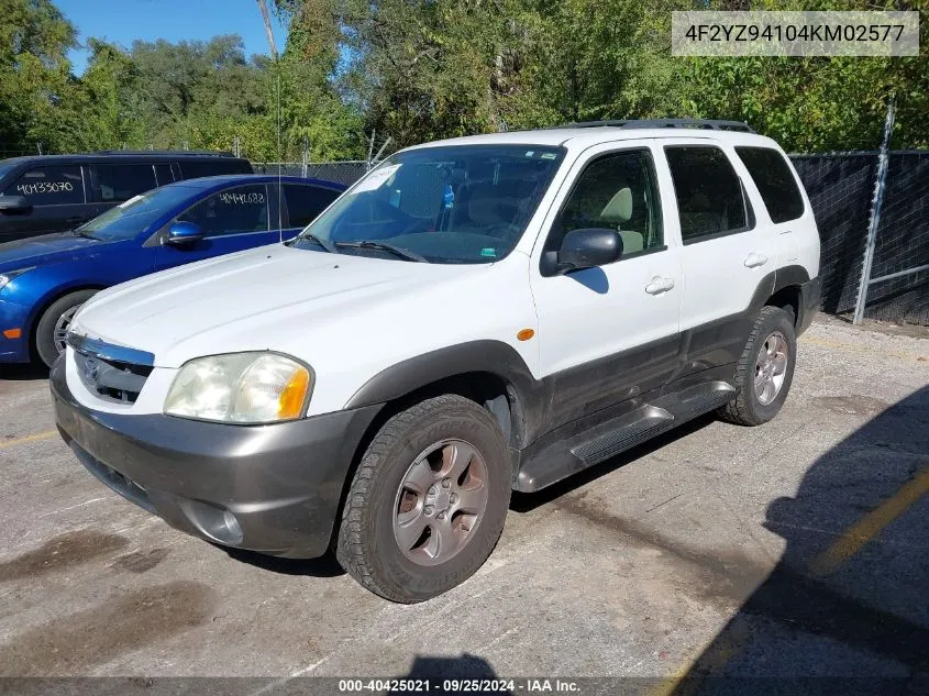 2004 Mazda Tribute Lx V6 VIN: 4F2YZ94104KM02577 Lot: 40425021