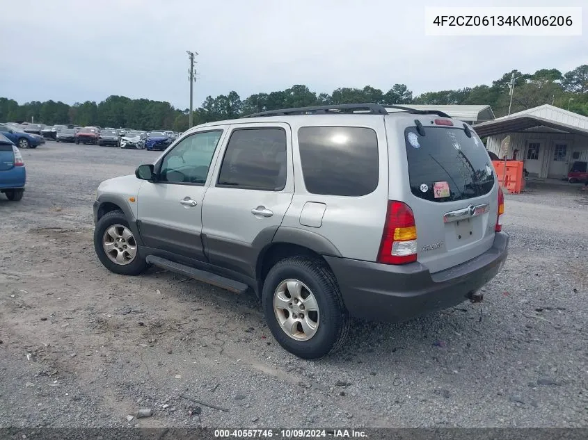 2004 Mazda Tribute Es V6 VIN: 4F2CZ06134KM06206 Lot: 40557746