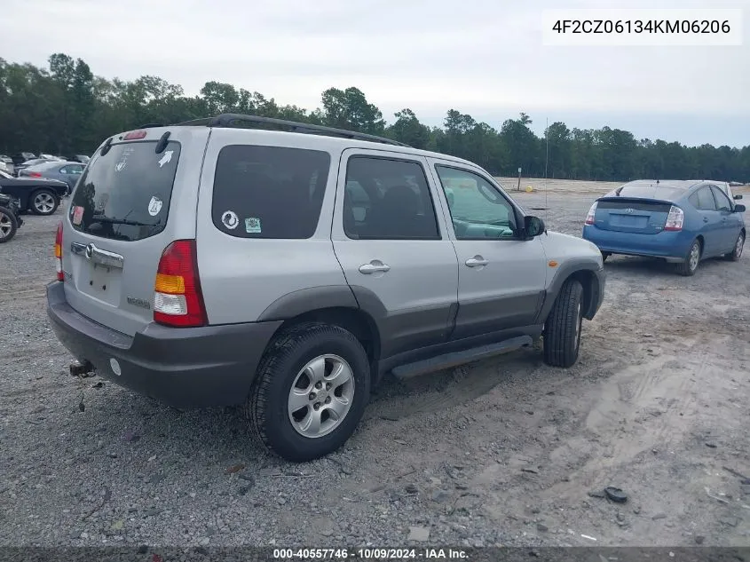 4F2CZ06134KM06206 2004 Mazda Tribute Es V6