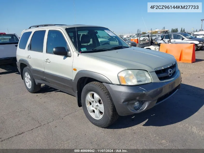 2004 Mazda Tribute Es VIN: 4F2CZ96144KM27733 Lot: 40809542