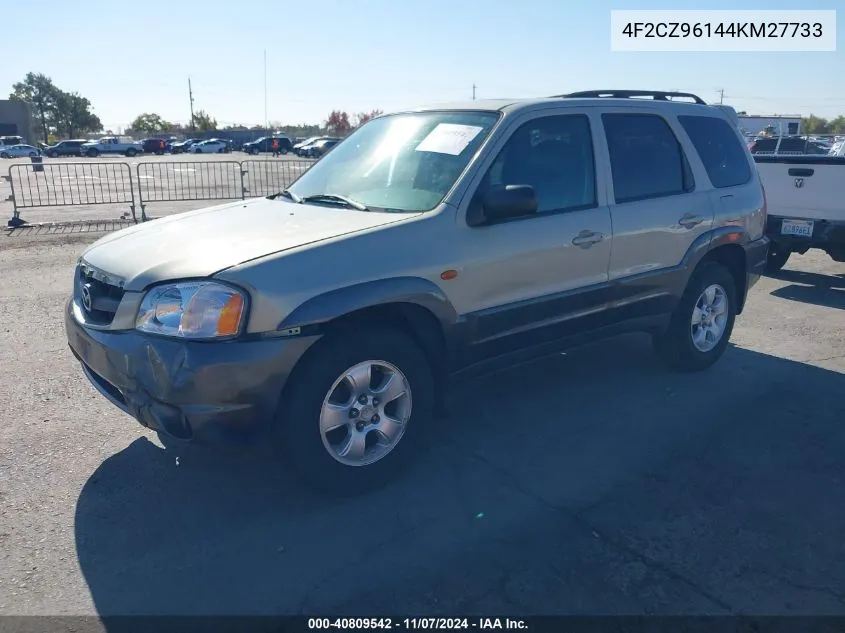 2004 Mazda Tribute Es VIN: 4F2CZ96144KM27733 Lot: 40809542