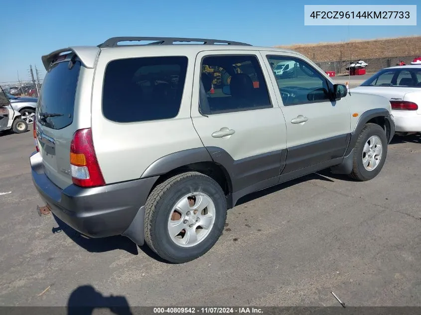 2004 Mazda Tribute Es VIN: 4F2CZ96144KM27733 Lot: 40809542