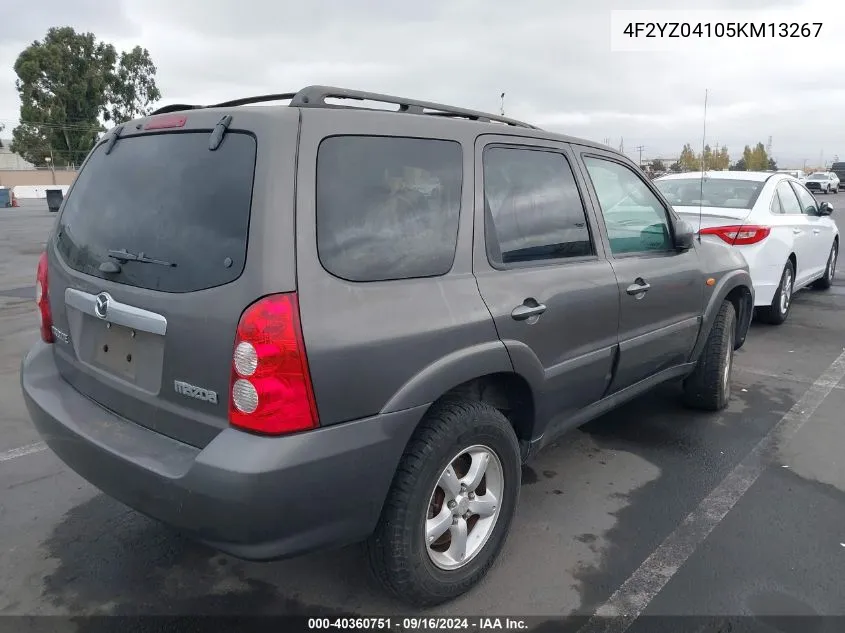 4F2YZ04105KM13267 2005 Mazda Tribute S