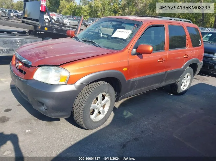 2005 Mazda Tribute S VIN: 4F2YZ94135KM08293 Lot: 40601727