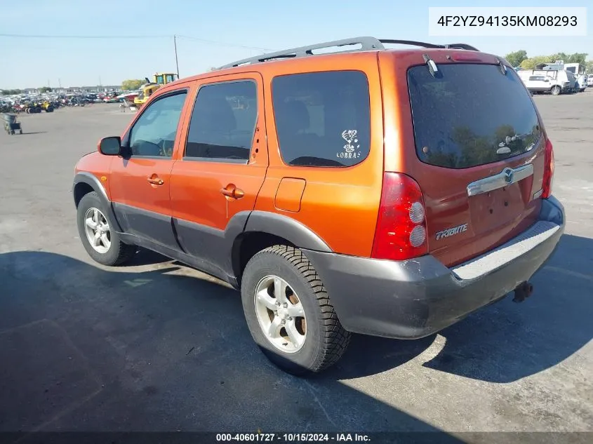 2005 Mazda Tribute S VIN: 4F2YZ94135KM08293 Lot: 40601727