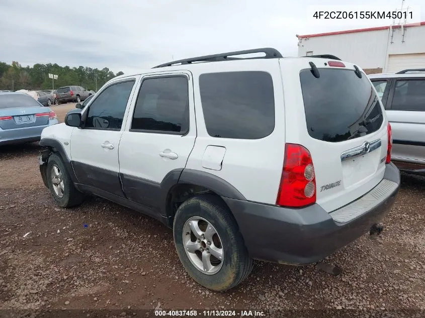 2005 Mazda Tribute S VIN: 4F2CZ06155KM45011 Lot: 40837458