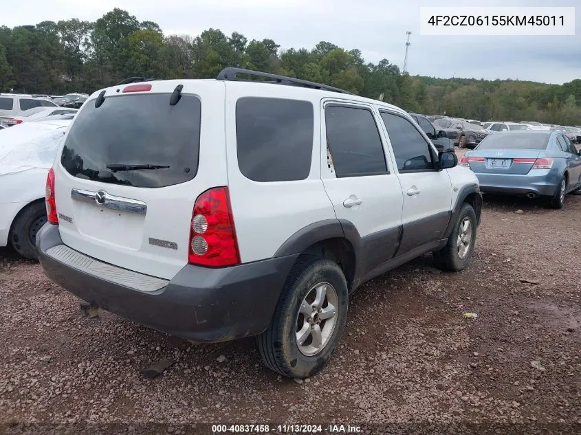 2005 Mazda Tribute S VIN: 4F2CZ06155KM45011 Lot: 40837458