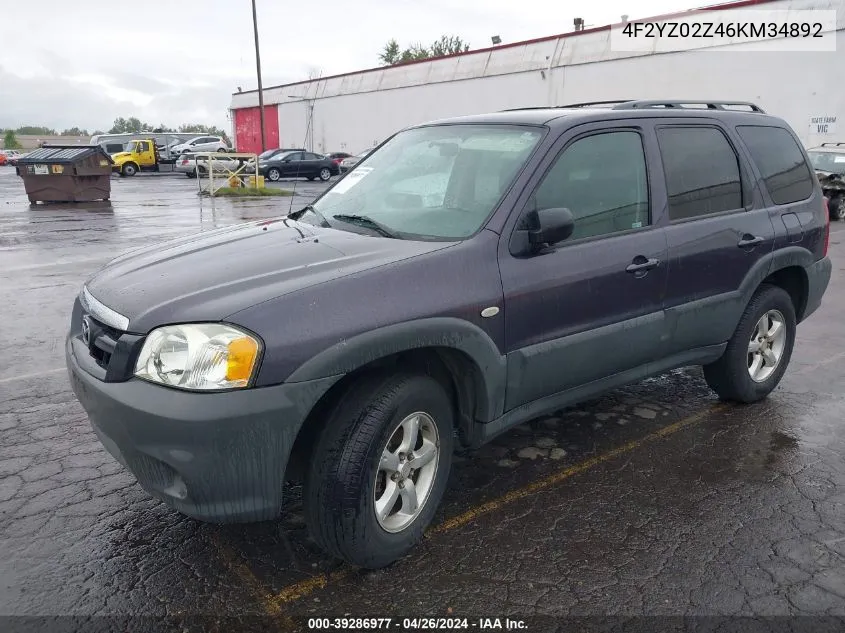 2006 Mazda Tribute I VIN: 4F2YZ02Z46KM34892 Lot: 39286977