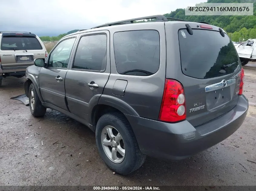 2006 Mazda Tribute S VIN: 4F2CZ94116KM01676 Lot: 39494653