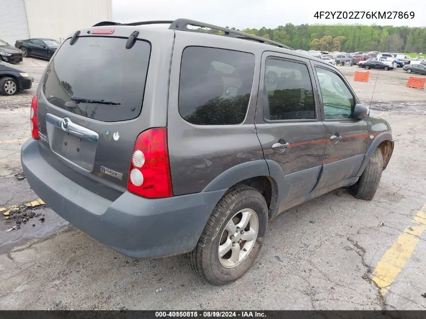 2006 Mazda Tribute I VIN: 4F2YZ02Z76KM27869 Lot: 40150815