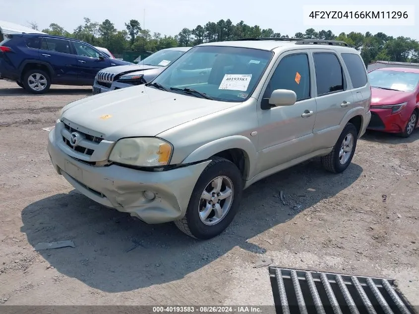 2006 Mazda Tribute S VIN: 4F2YZ04166KM11296 Lot: 40193583