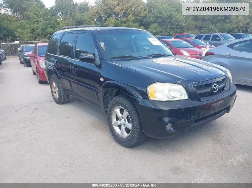 2006 Mazda Tribute S VIN: 4F2YZ04196KM29579 Lot: 40209203