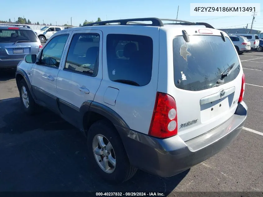 2006 Mazda Tribute S VIN: 4F2YZ94186KM13491 Lot: 40237832