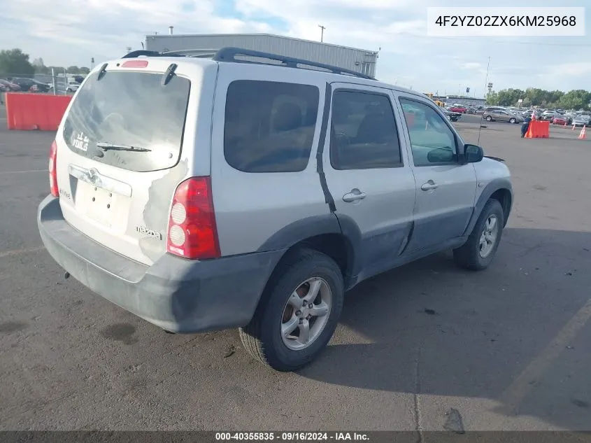 2006 Mazda Tribute I VIN: 4F2YZ02ZX6KM25968 Lot: 40355835