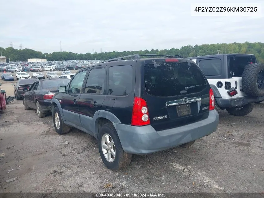 2006 Mazda Tribute I VIN: 4F2YZ02Z96KM30725 Lot: 40382045