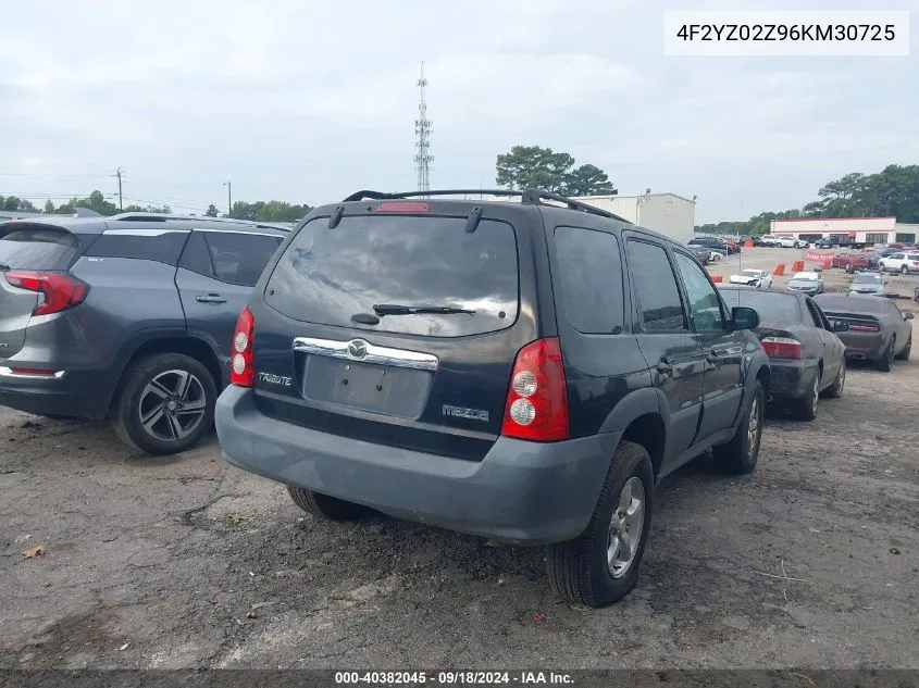 2006 Mazda Tribute I VIN: 4F2YZ02Z96KM30725 Lot: 40382045