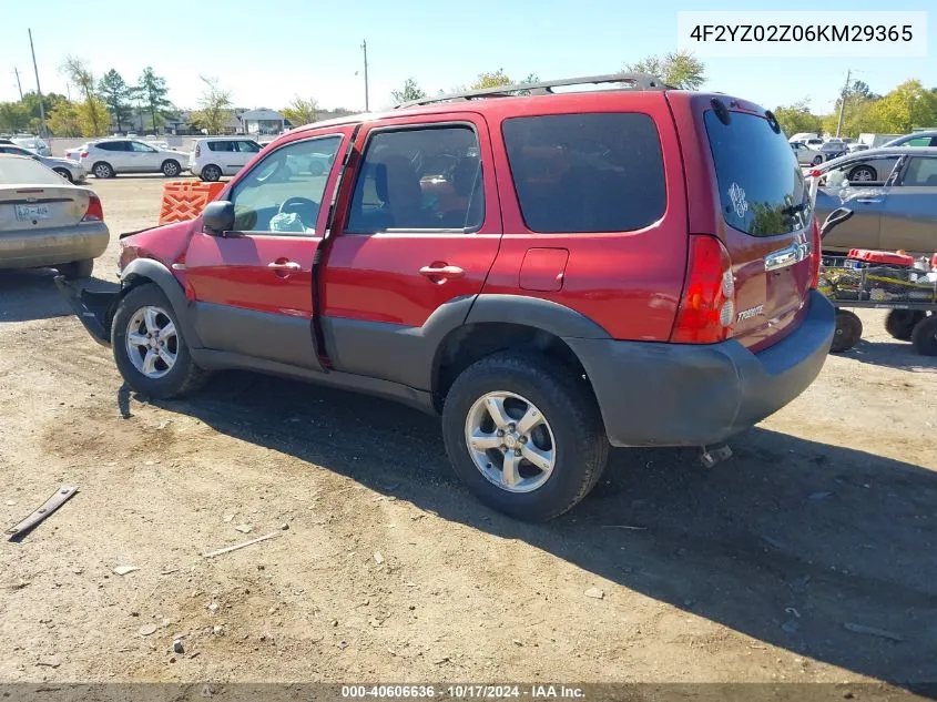 2006 Mazda Tribute I VIN: 4F2YZ02Z06KM29365 Lot: 40606636