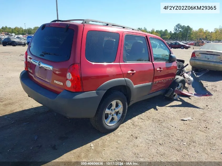 2006 Mazda Tribute I VIN: 4F2YZ02Z06KM29365 Lot: 40606636