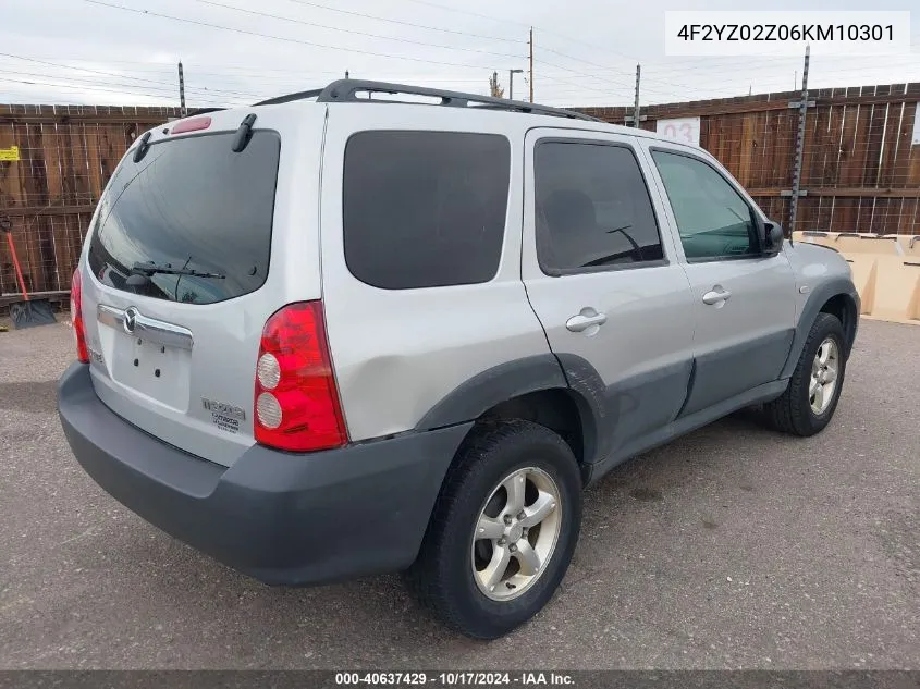 2006 Mazda Tribute I VIN: 4F2YZ02Z06KM10301 Lot: 40637429