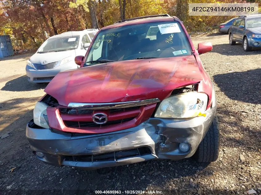 2006 Mazda Tribute S VIN: 4F2CZ94146KM08198 Lot: 40695963