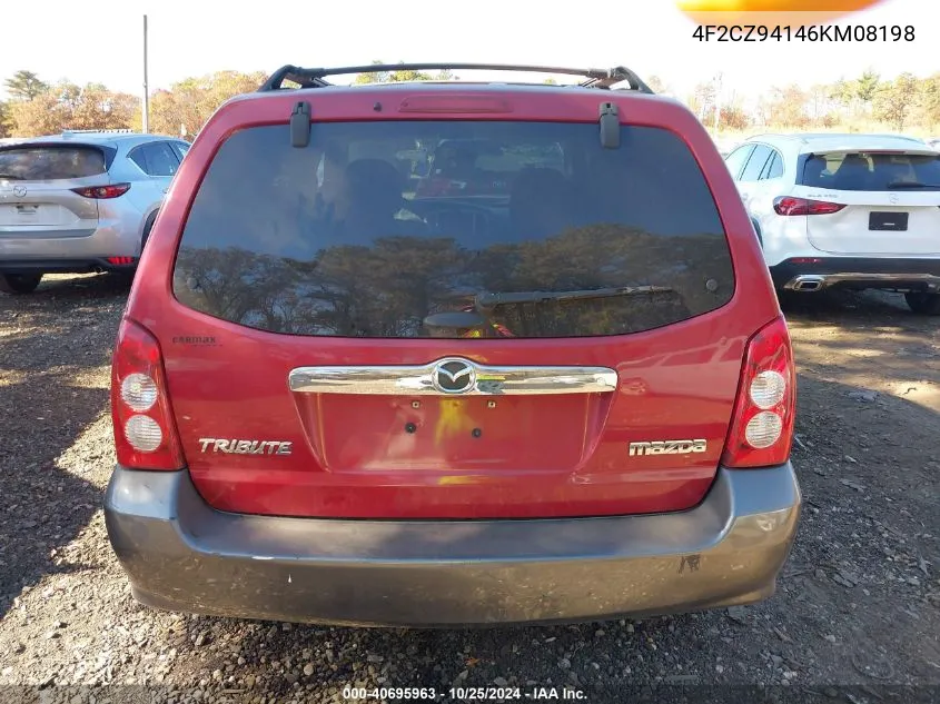 2006 Mazda Tribute S VIN: 4F2CZ94146KM08198 Lot: 40695963