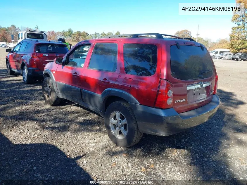 2006 Mazda Tribute S VIN: 4F2CZ94146KM08198 Lot: 40695963