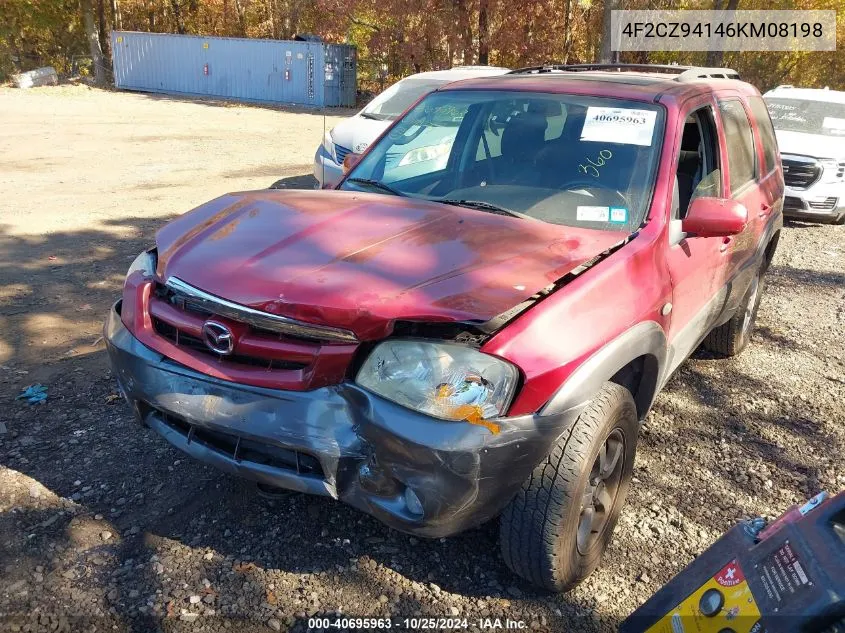 2006 Mazda Tribute S VIN: 4F2CZ94146KM08198 Lot: 40695963