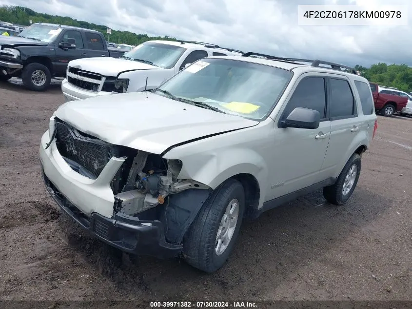 2008 Mazda Tribute S Grand Touring VIN: 4F2CZ06178KM00978 Lot: 39971382