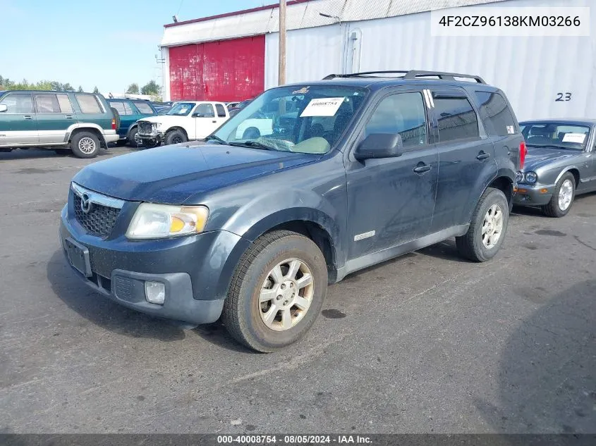 2008 Mazda Tribute S Grand Touring VIN: 4F2CZ96138KM03266 Lot: 40008754