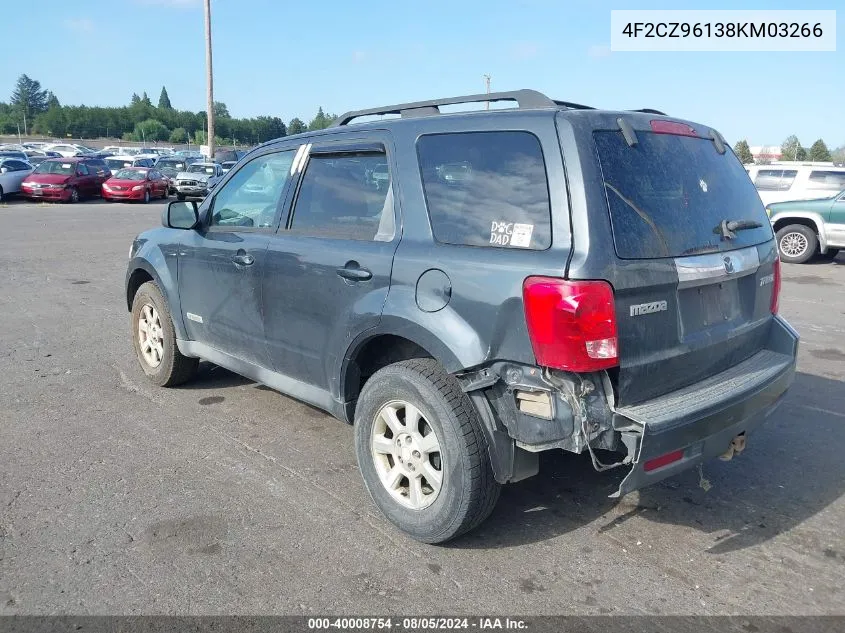 2008 Mazda Tribute S Grand Touring VIN: 4F2CZ96138KM03266 Lot: 40008754