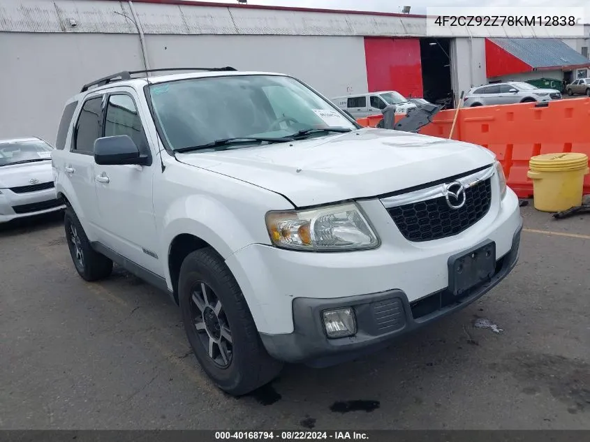 2008 Mazda Tribute I Touring VIN: 4F2CZ92Z78KM12838 Lot: 40168794