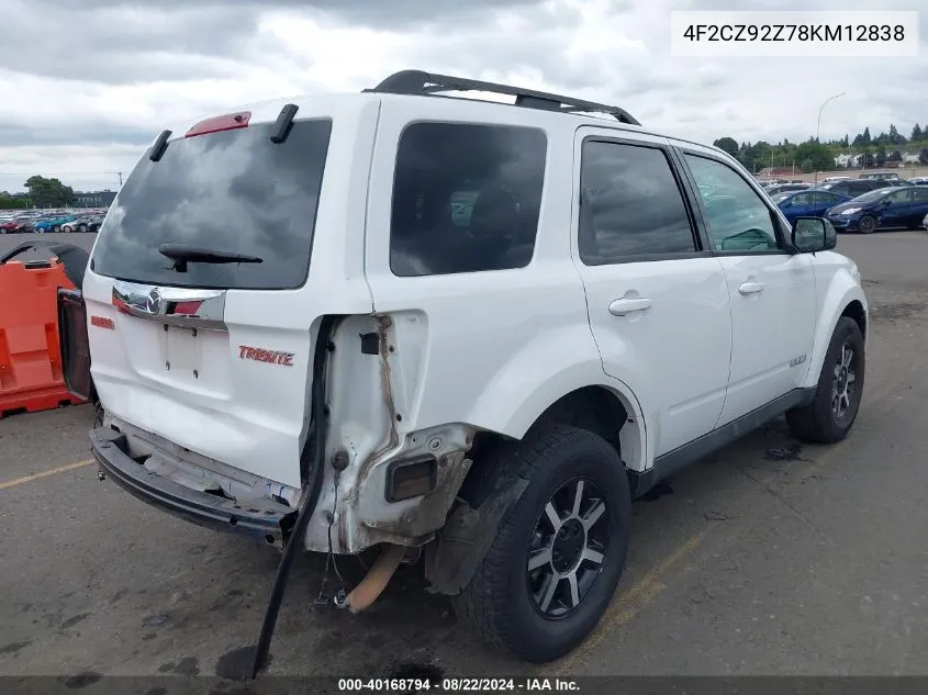 2008 Mazda Tribute I Touring VIN: 4F2CZ92Z78KM12838 Lot: 40168794