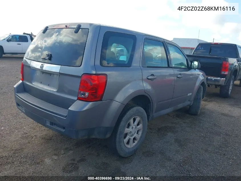 2008 Mazda Tribute I Sport VIN: 4F2CZ02Z68KM16116 Lot: 40396698