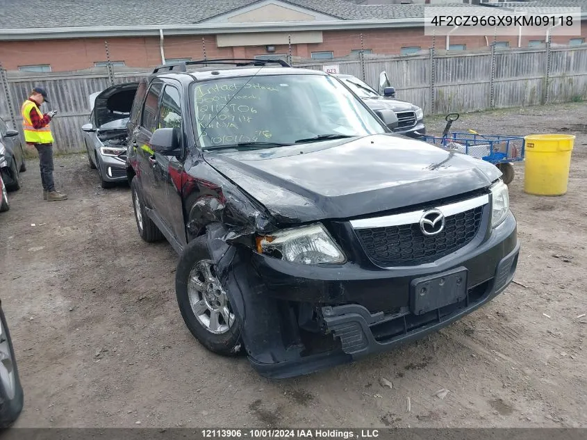 2009 Mazda Tribute VIN: 4F2CZ96GX9KM09118 Lot: 12113906