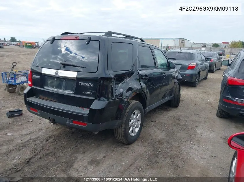 2009 Mazda Tribute VIN: 4F2CZ96GX9KM09118 Lot: 12113906