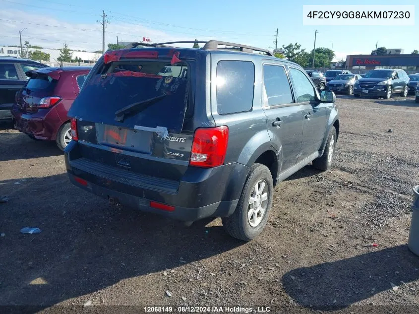 2010 Mazda Tribute VIN: 4F2CY9GG8AKM07230 Lot: 12068149