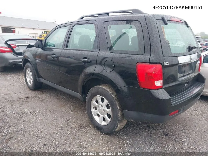 2010 Mazda Tribute I Sport VIN: 4F2CY0C78AKM00151 Lot: 40415679