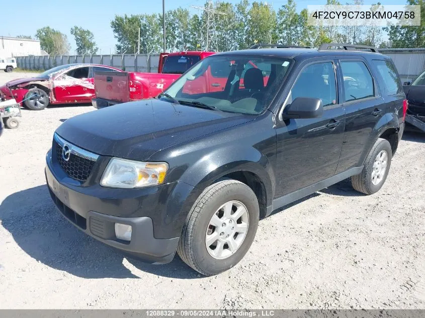 2011 Mazda Tribute VIN: 4F2CY9C73BKM04758 Lot: 12088329