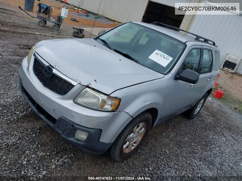 2011 Mazda Tribute I Sport VIN: 4F2CY0C70BKM00646 Lot: 40747833