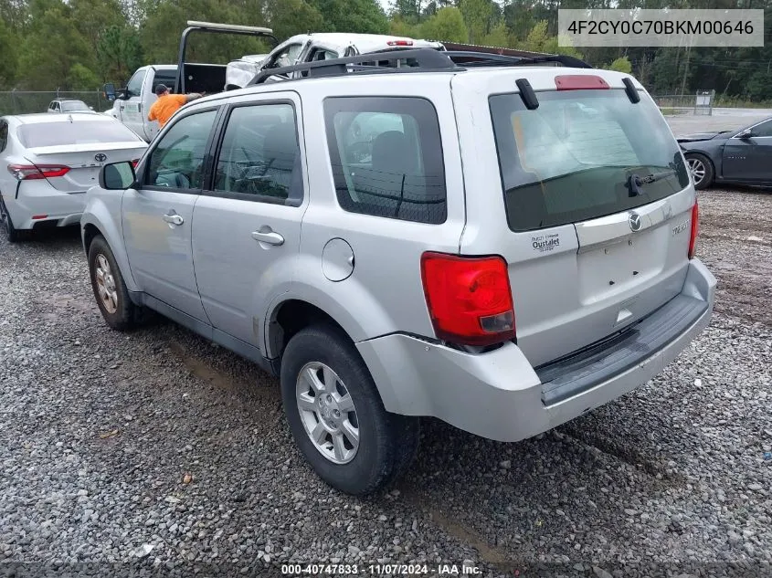 2011 Mazda Tribute I Sport VIN: 4F2CY0C70BKM00646 Lot: 40747833