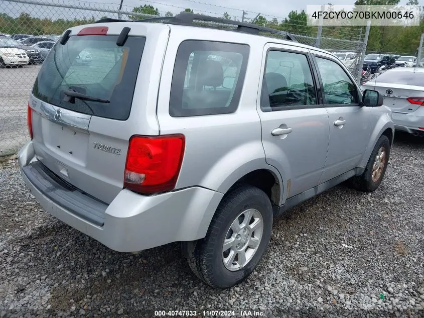 2011 Mazda Tribute I Sport VIN: 4F2CY0C70BKM00646 Lot: 40747833