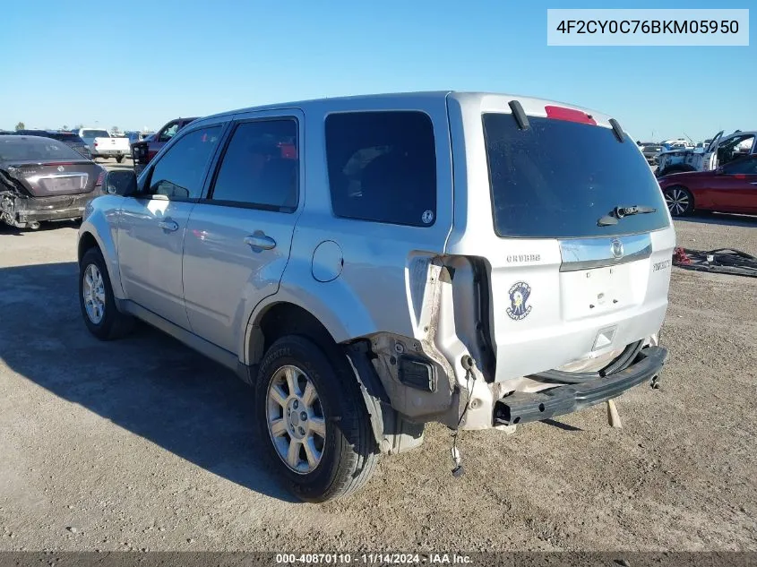 2011 Mazda Tribute I Sport VIN: 4F2CY0C76BKM05950 Lot: 40870110