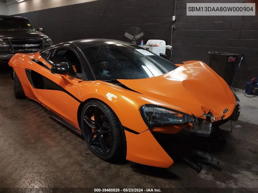 2016 Mclaren 570S VIN: SBM13DAA8GW000904 Lot: 39460820