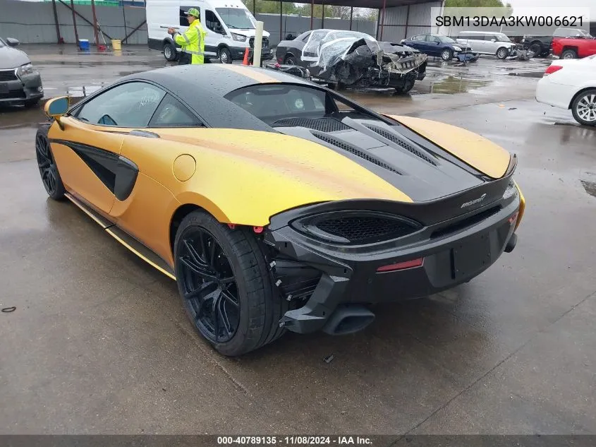 2019 Mclaren 570S VIN: SBM13DAA3KW006621 Lot: 40789135